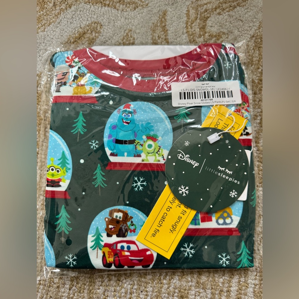 Disney Pixar Snow Globes LS Pants PJ Set - 5/6